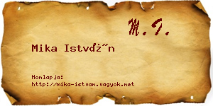 Mika István névjegykártya